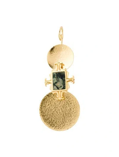 Pre-owned Stephanie Kantis Moss Agate Subdued Pendant In Multi
