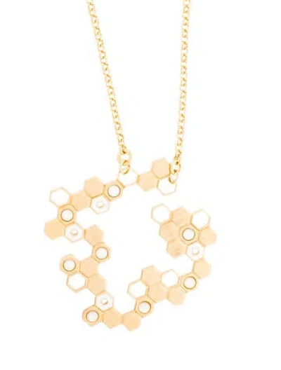 Pre-owned Stephanie Kantis Mother Of Pearl & Enamel Pendant Necklace, 36" In Multi