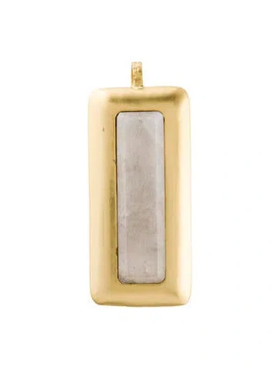 Pre-owned Stephanie Kantis Quartzite Crush Rectangle Pendant In Multi