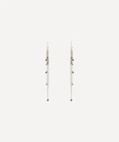 Stephanie Schneider Mixed Metal Diamond Chain Drop Earrings