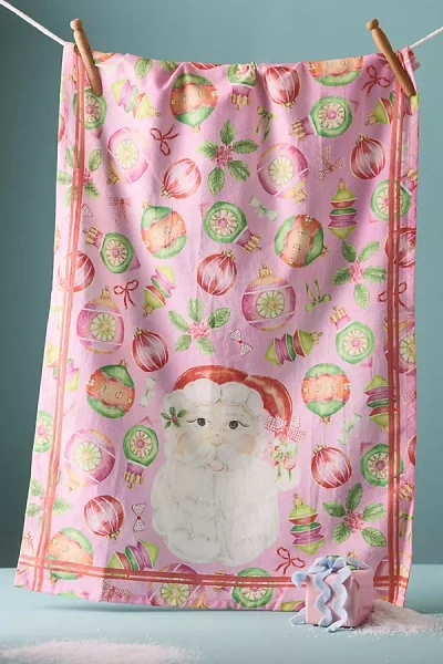 Stephanie Tara Santa Dish Towel In Multi