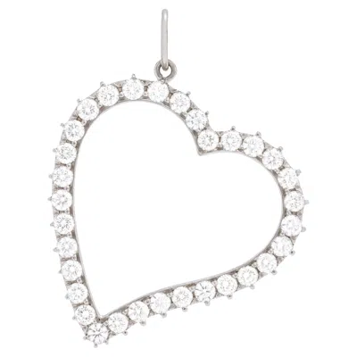Pre-owned Stephanie Windsor Canadamark X Platinum And 2.26 Carats Diamond Large Witch's Heart Charm Pendant In Multi
