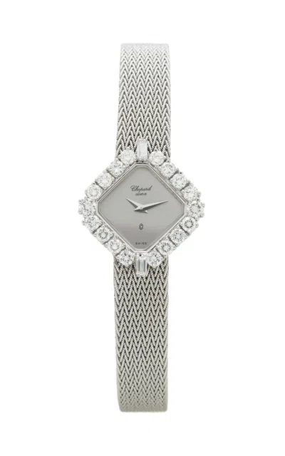 Stephanie Windsor Chopard Model 5161 18k White Gold Watch In Silver