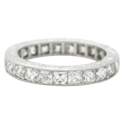 Pre-owned Stephanie Windsor Hand Engraved Platinum And 4.0 Carat French Cut Diamond Eternity Ring In Multi