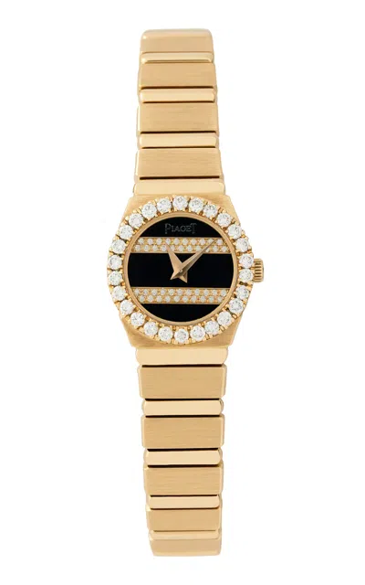Stephanie Windsor Piaget Polo 18k Yellow Gold Onyx; Diamond Watch In Gold