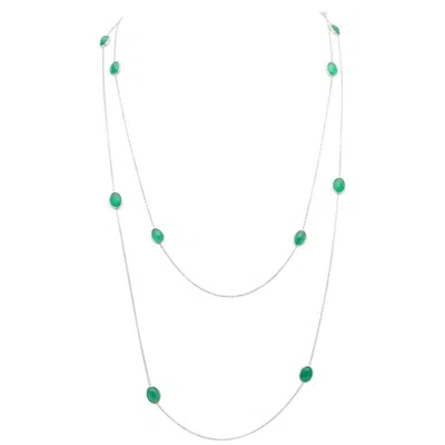 Pre-owned Stephanie Windsor Platinum 10.47 Carat Colombian Cabochon Emeralds In Multi