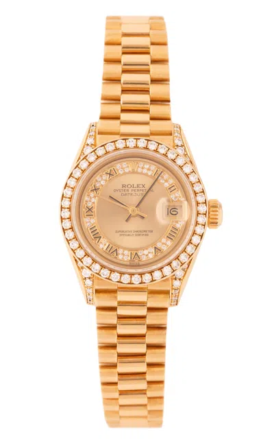 Stephanie Windsor Rolex Crown Collection President 18k Yellow Gold Diamond Watch In Gold