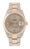 Stephanie Windsor Rolex Date 18k Yellow Gold And Stainless Steel Watch In Silver