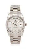Stephanie Windsor Rolex Day Date 18k White Gold Watch In Silver