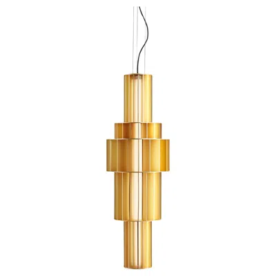 Pre-owned Stephen Burks Babel T Gr Golden Suspended Lamp For Parachilna In Orange