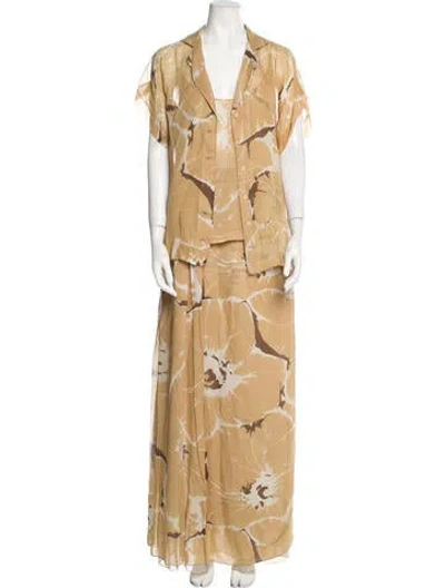 Pre-owned Stephen Burrows Vintage 1970's Skirt Set In Yellow