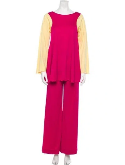 Pre-owned Stephen Burrows Vintage 1980's Pant Set In Pink