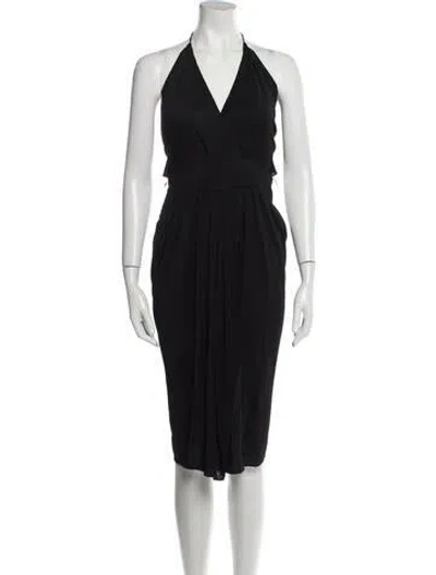 Pre-owned Stephen Burrows Vintage Midi Length Dress In Black