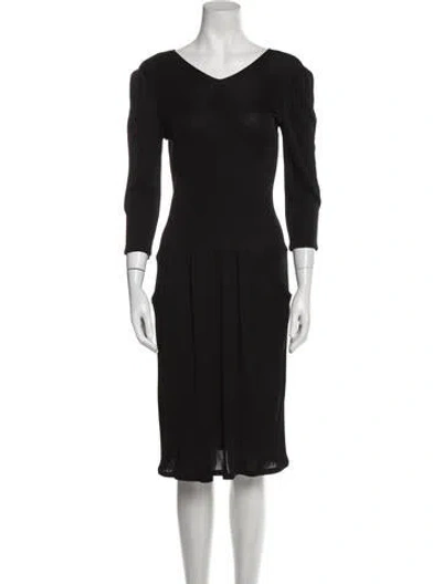 Pre-owned Stephen Burrows Vintage Midi Length Dress In Black