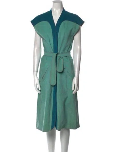 Pre-owned Stephen Burrows Vintage Midi Length Dress In Green