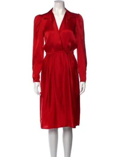 Pre-owned Stephen Burrows Vintage Midi Length Dress In Red
