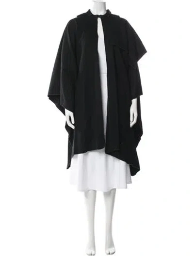 Pre-owned Stephen Burrows Wool Cape In Black