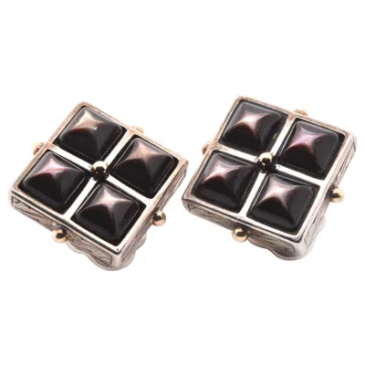 Pre-owned Stephen Dweck 18 Karat Yellow Gold And Sterling Silver Mop Clip-on Earrings
