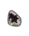 STEPHEN DWECK 18K YELLOW GOLD & STERLING SILVER ONE OF A KIND PLATINUM VALLEY DRUZY & CHAMPAGNE DIAMOND STATEMENT 