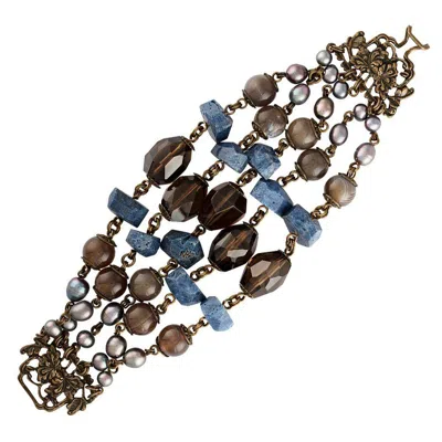 Pre-owned Stephen Dweck 5 Strand Multi-gem Bracelet