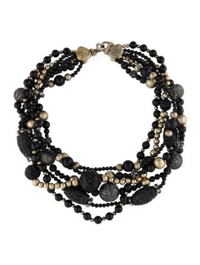 Pre-owned Stephen Dweck Bead & Multistone Multistrand Necklace, 17.5"