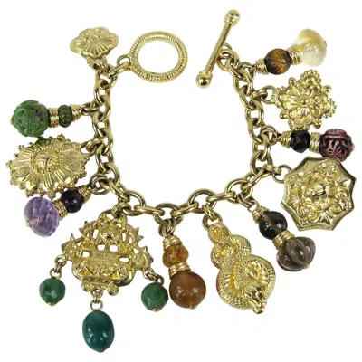 Pre-owned Stephen Dweck Bracelet Ooak Sterling Silver Charm Tags 1990s In Sand