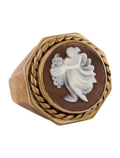 Pre-owned Stephen Dweck Cameo Cocktail Ring In Multi