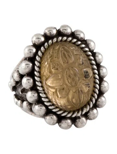 Pre-owned Stephen Dweck Carved Quartz Cocktail Ring In Multi