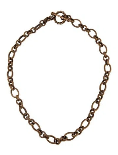 Pre-owned Stephen Dweck Chain Link Toggle Necklace, 16" In Multicolor