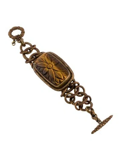 Pre-owned Stephen Dweck Chunky Link Bracelet, 7.5" In Brown