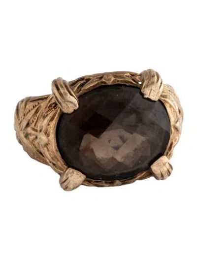 Pre-owned Stephen Dweck Crystal Cocktail Ring In Multicolor