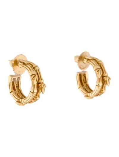 Pre-owned Stephen Dweck Dweck 18k Bamboo Hoop Earrings In Multi