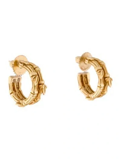 Pre-owned Stephen Dweck Dweck 18k Bamboo Hoop Earrings In Multicolor