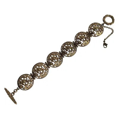 Pre-owned Stephen Dweck Floral Link Bracelet In Multi