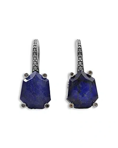 Stephen Dweck Galactical Labradorite & Lapis Earrings With Champagne Diamonds, 0.08 Ct. T.w. In Blue