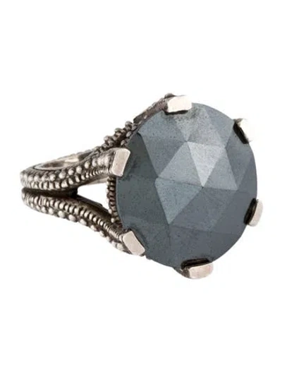 Pre-owned Stephen Dweck Hermatine Oval Cocktail Ring In Grey