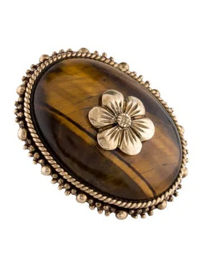 Pre-owned Stephen Dweck Large Oval Floral Cocktail Ring In Multi