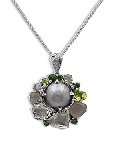 Stephen Dweck Mabe Freshwater Pearl & Gemstone Pendant Necklace, 18 In Metallic