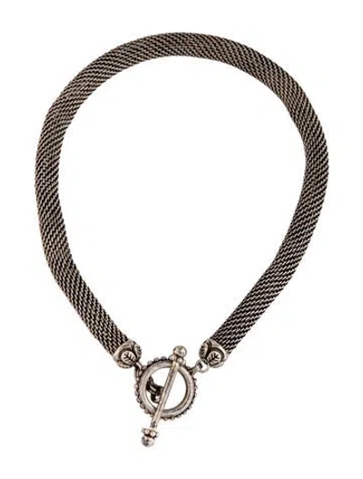 Pre-owned Stephen Dweck Mesh Tube Chain Collar Necklace, 17" In Multicolor