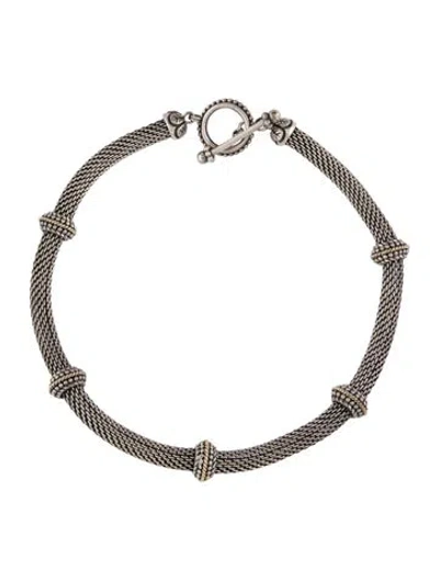 Pre-owned Stephen Dweck Mesh Tube Collar Necklace, 16.5" In Multi