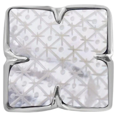 Pre-owned Stephen Dweck Mop Carving Double Side Ring In Sterling Silver In Multi