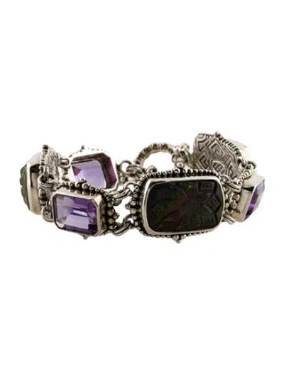 Pre-owned Stephen Dweck Multi Stone Link Bracelet, 7"