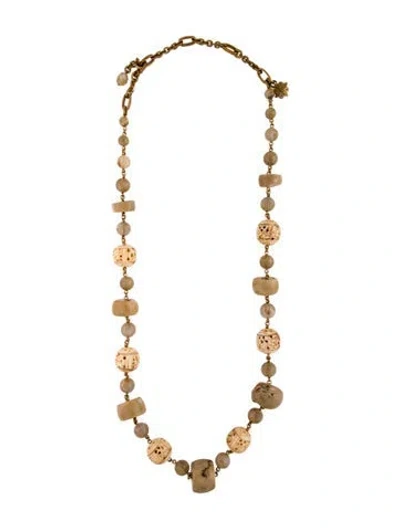 Pre-owned Stephen Dweck Multicolor Stone Station Necklace, 51"