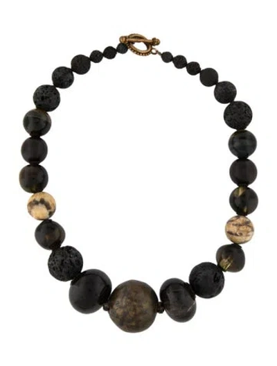 Pre-owned Stephen Dweck Multicolor Stonebead Strand Collar Necklace, 22"