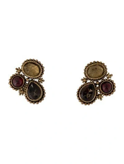 Pre-owned Stephen Dweck Multistone Clip-on Earrings