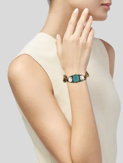 Pre-owned Stephen Dweck Multistone Link Bracelet, 7"