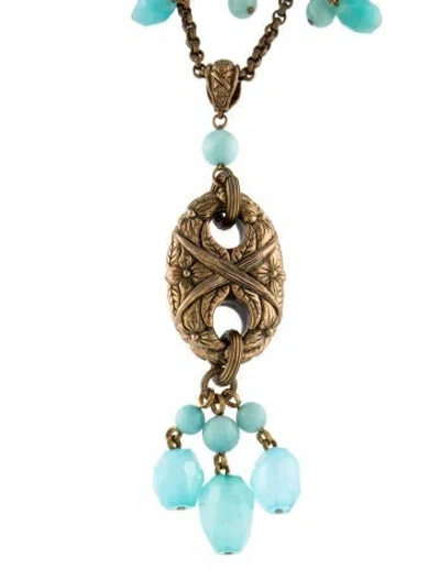 Pre-owned Stephen Dweck Multi-stone Pendant Necklace, 19"