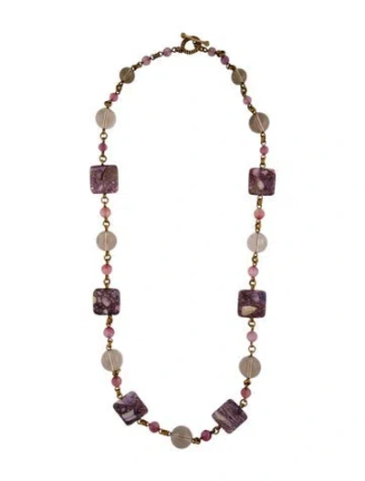 Pre-owned Stephen Dweck Multistone Station Necklace, 35", 34.75"