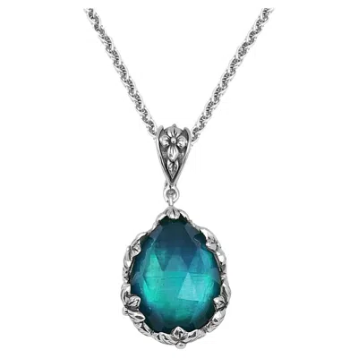 Pre-owned Stephen Dweck Natural Quartz And Mother Of Pearl Pendant In Sterling Silver In Multi