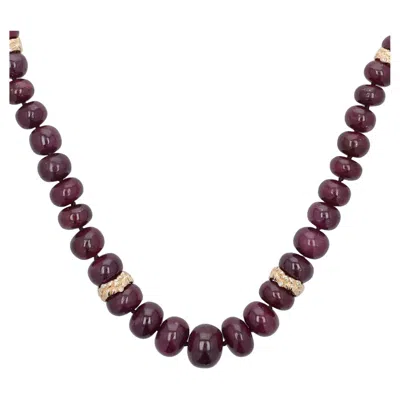 Pre-owned Stephen Dweck One Of A Kind, 18k Yellow Gold And Ruby Necklace By